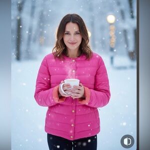 Escada Two-sided Pink/Coral Down Puffer Jacket